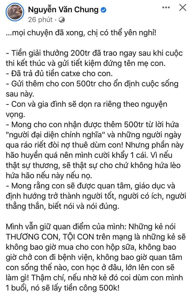 NS Nguyễn Văn Chung nói về cát xê của Hồ Văn Cường, 'cười khẩy' vì lời hứa cho 500 triệu của 'ai đó - Hình 2